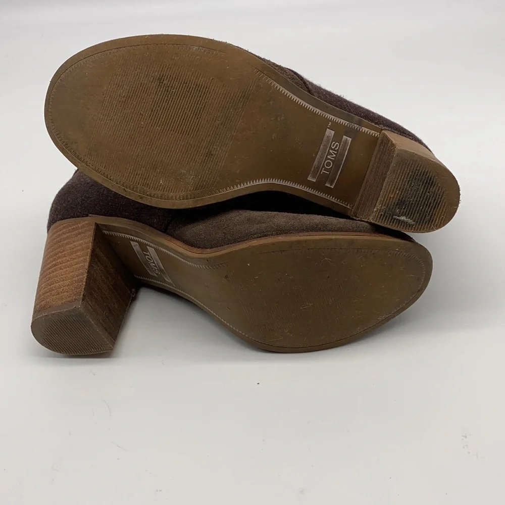 Tom's Lunata Brown Suede Ankle Boots Size 6.5